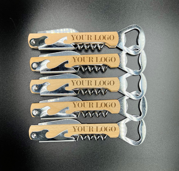 Pack of 20 Engraved Wood Wine Opener/Bottle Opener ($6.90 Each)